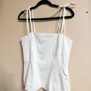 White Tie-Shoulder Zara top